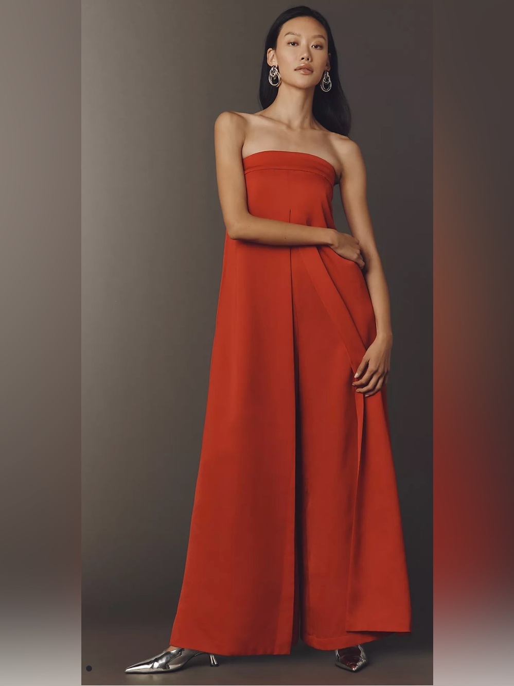 If By Sea Strapless Wide-Leg Jumpsuit is a size Medium.